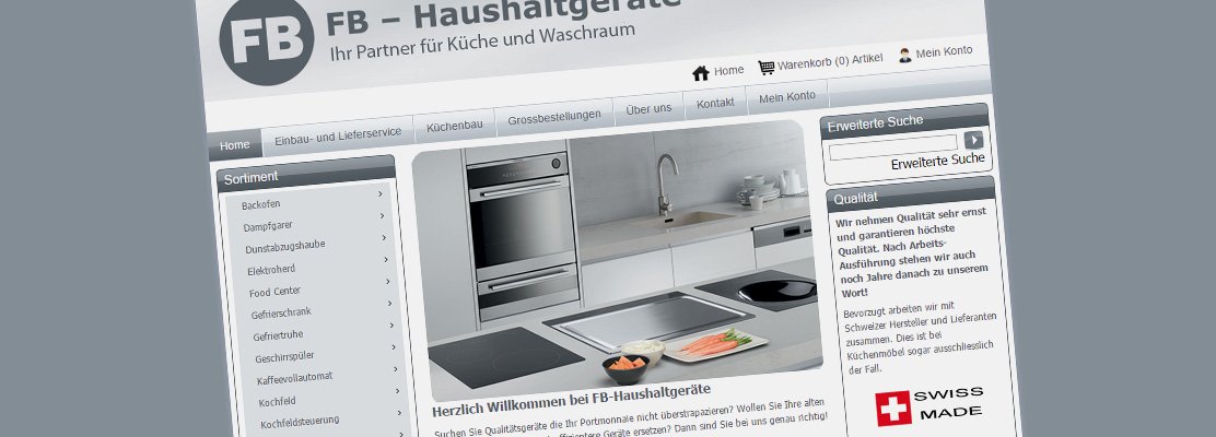 Webshop für Haushaltgeräte