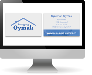 Reinigung Oymak Visitenkarten und Flyer